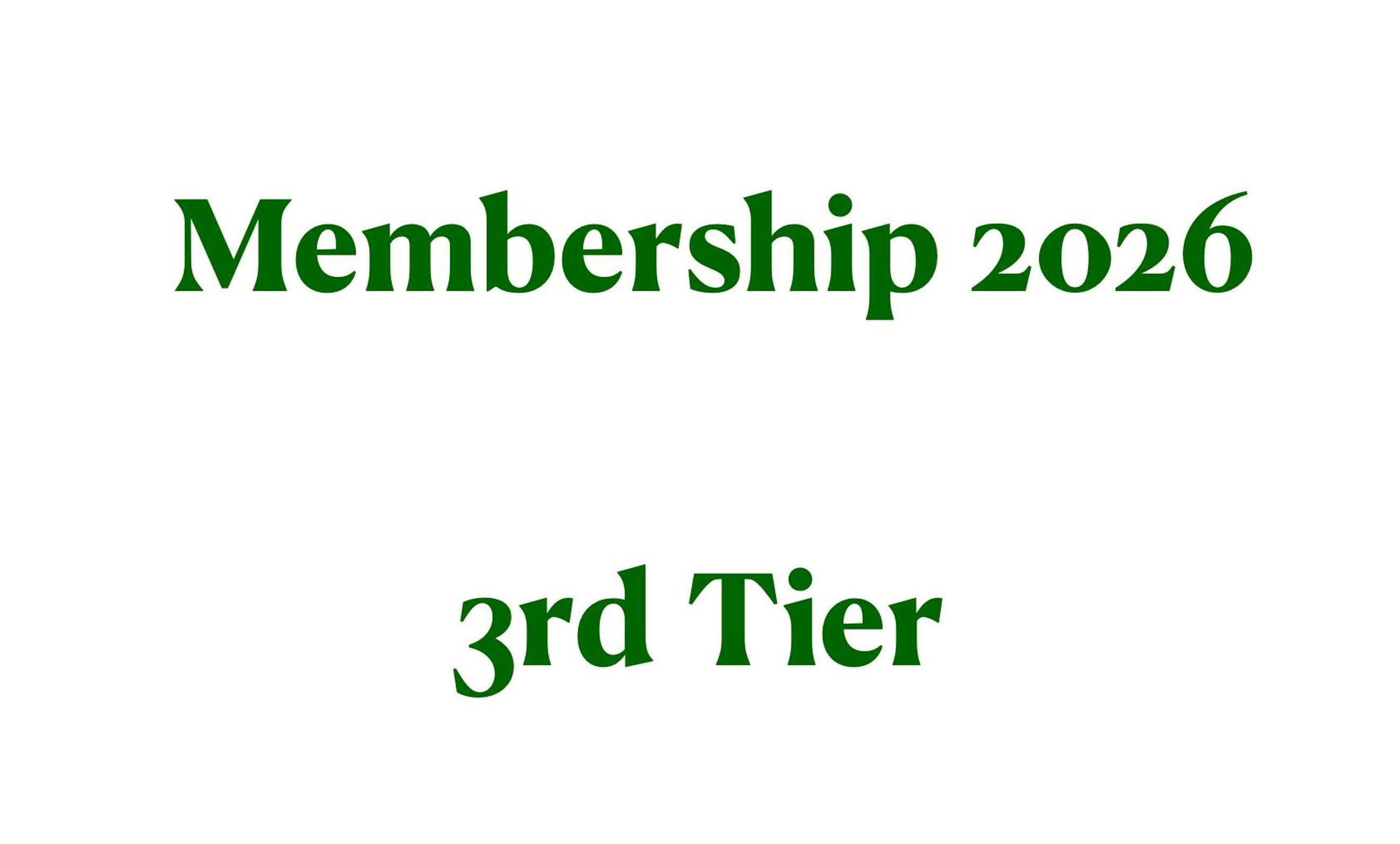 3rd Tier Membership 2026